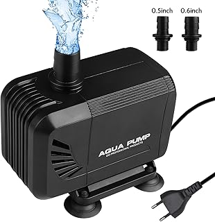 etship Teichpumpe, 1500L/H Aquarium Pumpe Wasserpumpe Tauchpumpe, 15W Aquarienpumpe Springbrunnenpumpe für Teich Brunnen Aquarium, Brunnenpumpe mit Förderhöhe 1.6M, Kabel 1.4M und 2 Düse 13mm/16mm