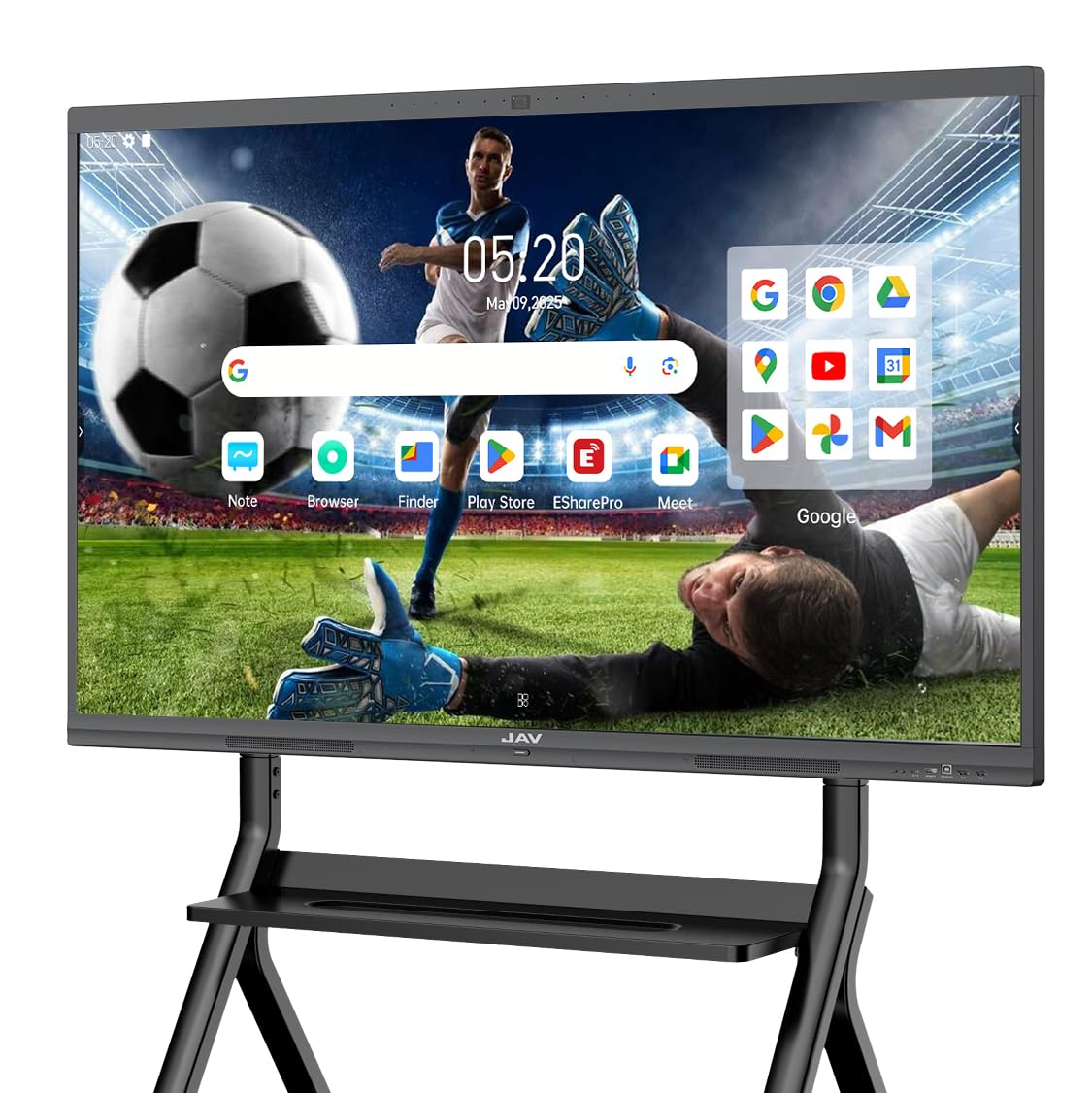 JAV Smart Board 55 Zoll Interaktives Whiteboard 4K UHD Touchscreen Android 14 mit Google EDLA Zertifiziert Digitale Elektronische Whiteboard 8+128GB Eingebaute 48MP Kamera für Büro Schule