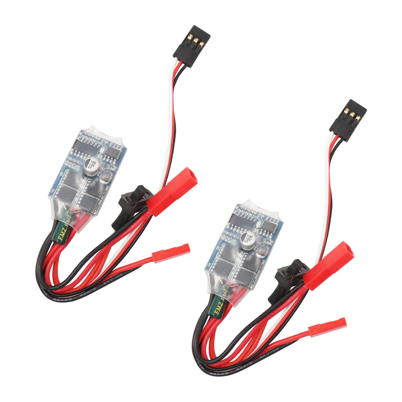 RUIZHI 2pcs RC Car ESC RC ESC 10A Brushed Motor Speed Controller with Brake for RC Car Boat Tank