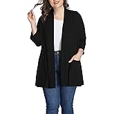 Shiaili Long Plus Size Cardigans for Women Easy to Wear Open Front Clothing