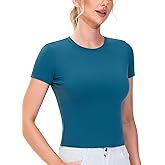 THE GYM PEOPLE Women's Workout Tops Short Sleeve Slim Fit Breathable Athletic Yoga Running Casual Basic Tee Shirts