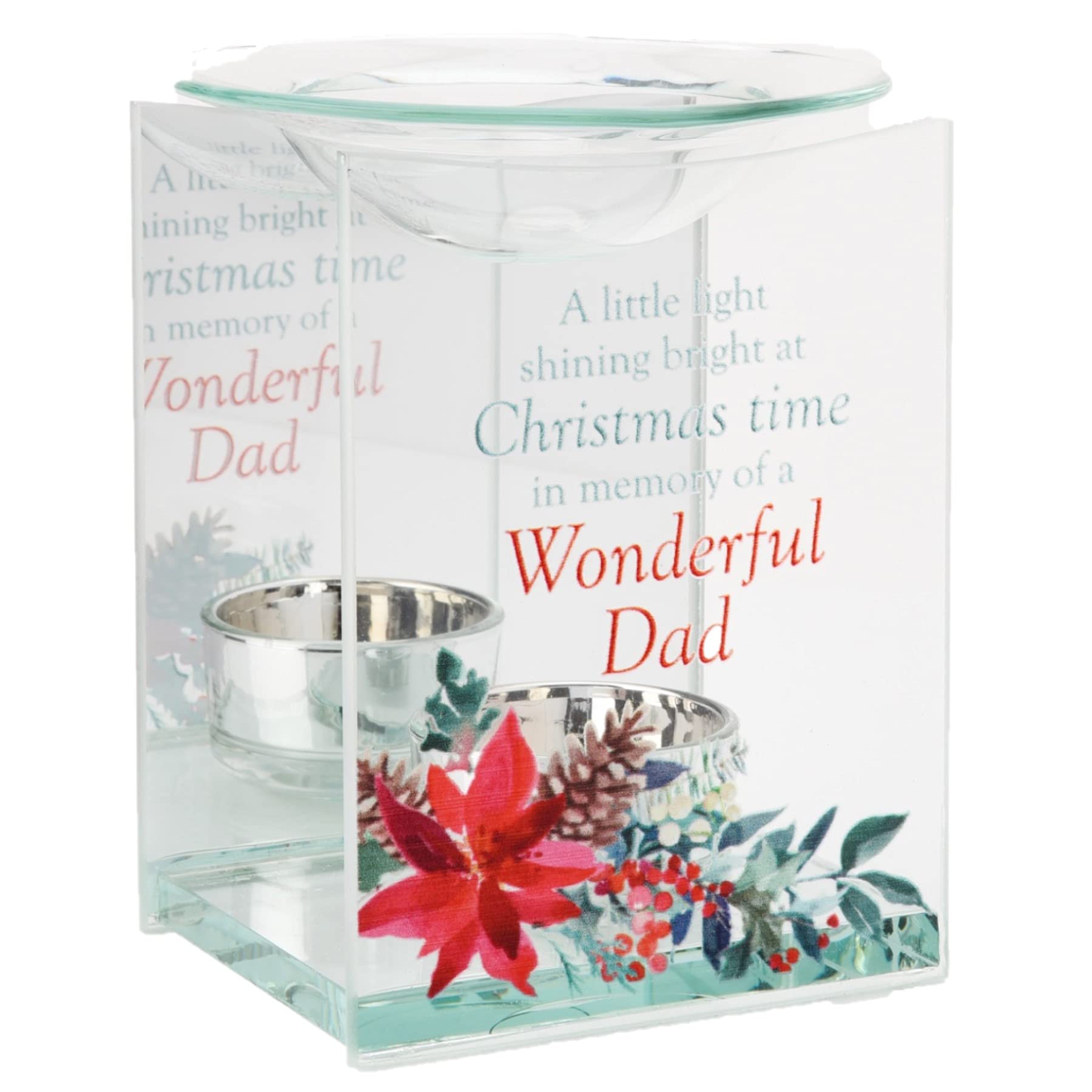 Christmas Glass Memorial Oil Burner - Wonderful Dad