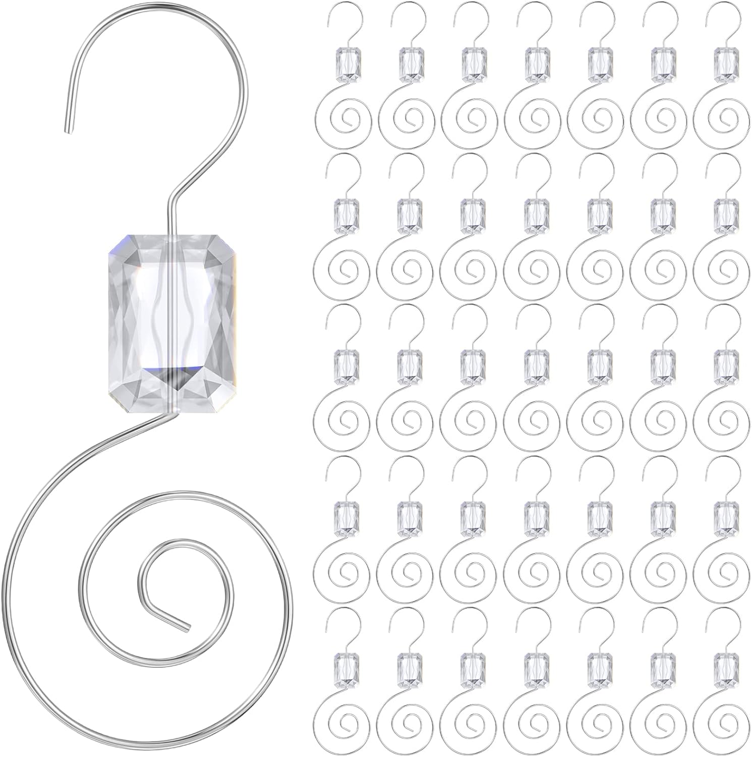 Ornament Hooks - Queekay Christmas Ornament Hooks Hangers Acrylic Wire Ornament Hook for Christmas Tree Ornament Hanger Decorative Hanging Metal Wire for Home Xmas Party Tree Decoration (36 Pieces)