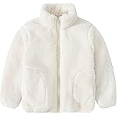 AIWUHE Toddler Girls Boys Fleece Jacket Kids Polar Fleece Zipper Jacket Soft Fall Winter Warm Outerwear With Pockets 2-8Y
