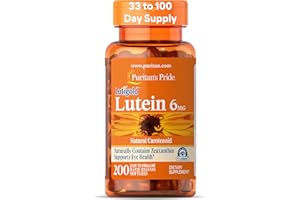 Puritan's Pride Premium Lutigold™ Lutein Carotenoid 6mg with Zeaxanthin for Men and Women, Dietary Supplement for Eye Health Support, 200 Rapid Release Softgels