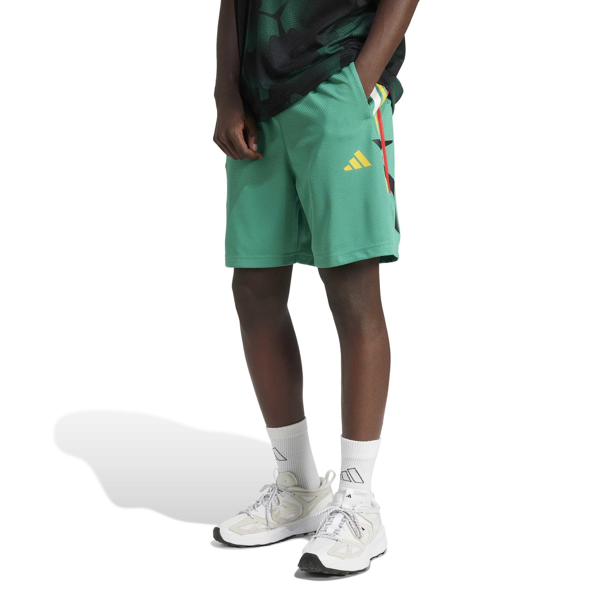 adidas Men’s House of Tiro Nations Pack Shorts, Semi Court Green/Bold Gold/Surf Green, Medium