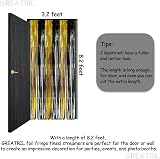 GREATRIL Black and Gold Foil Fringe Backdrop 2 Packs 3.2ft x 8.2ft view 8