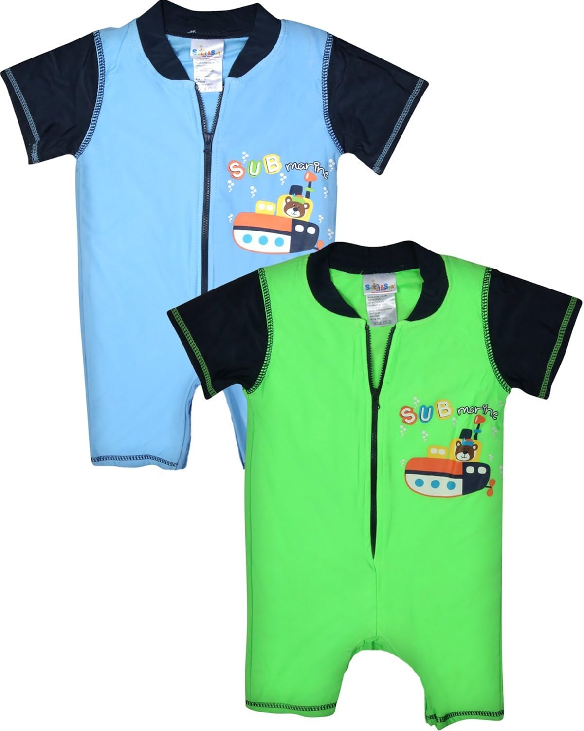 Sweet & Soft Infant Boys OnePiece Rash Guard Sunsuits 2 Pack Baby Boys