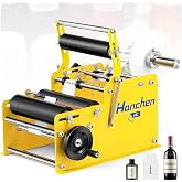 Hanchen Manual Round Bottle Labeling Machine with Comfort Press Handle for Precision &amp; Speed, Adjustable Bottle Labeler Label Applicator Machine for Vial Light Small Bottles Effortless Labeling