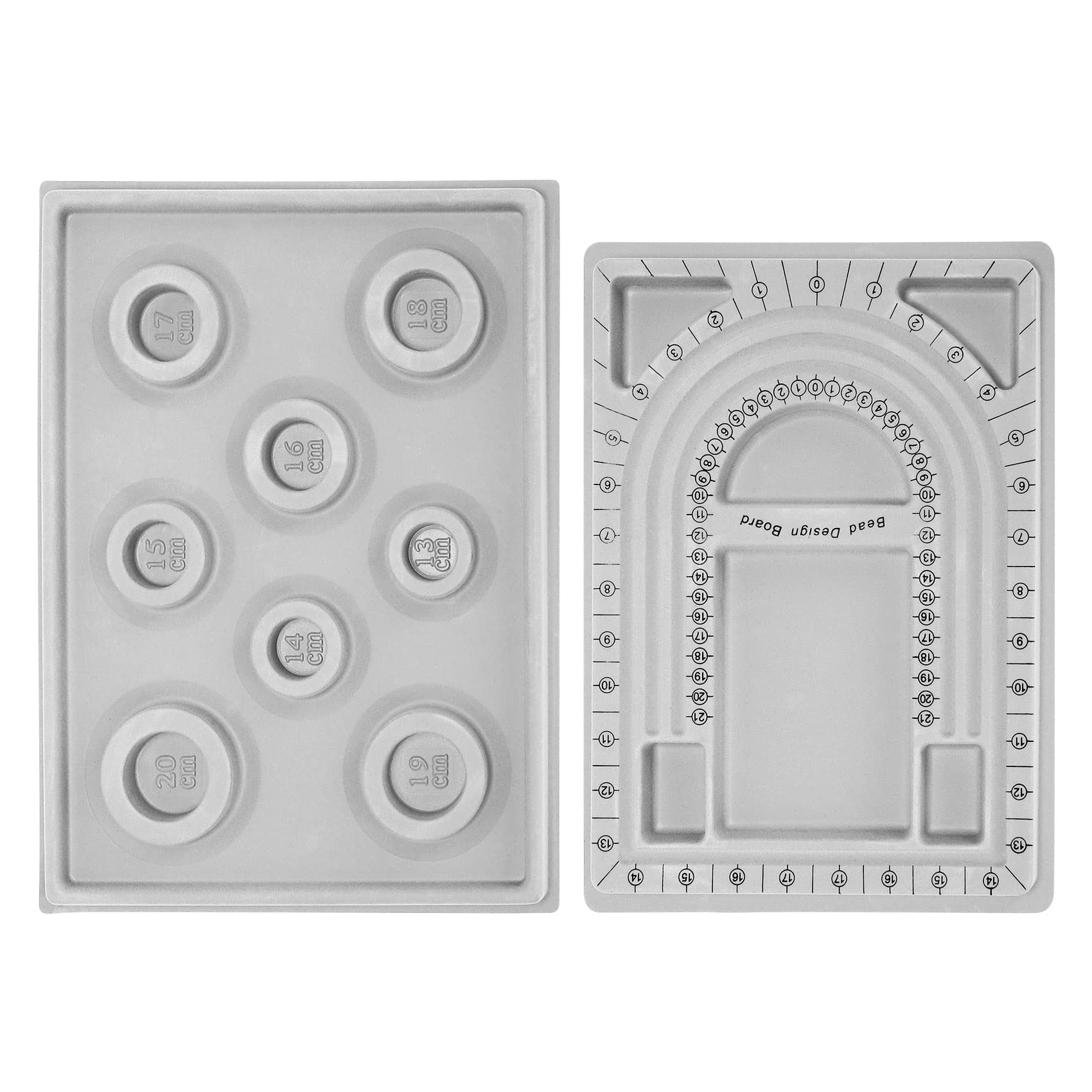 Tuabyem 2Pcs Bead Design Board Bracelet Design Board Flocked Bead Board Necklace Beading Jewelry Organizer Tray DIY Jewelry Making Tray