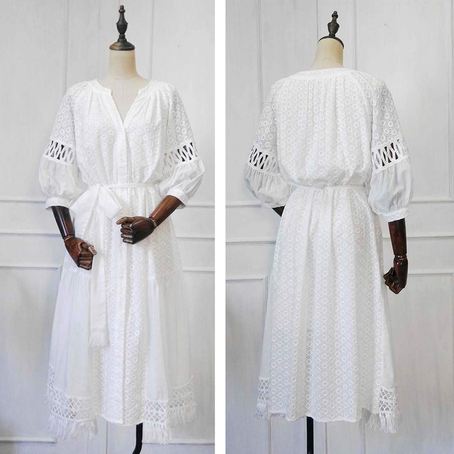 long white cotton dress