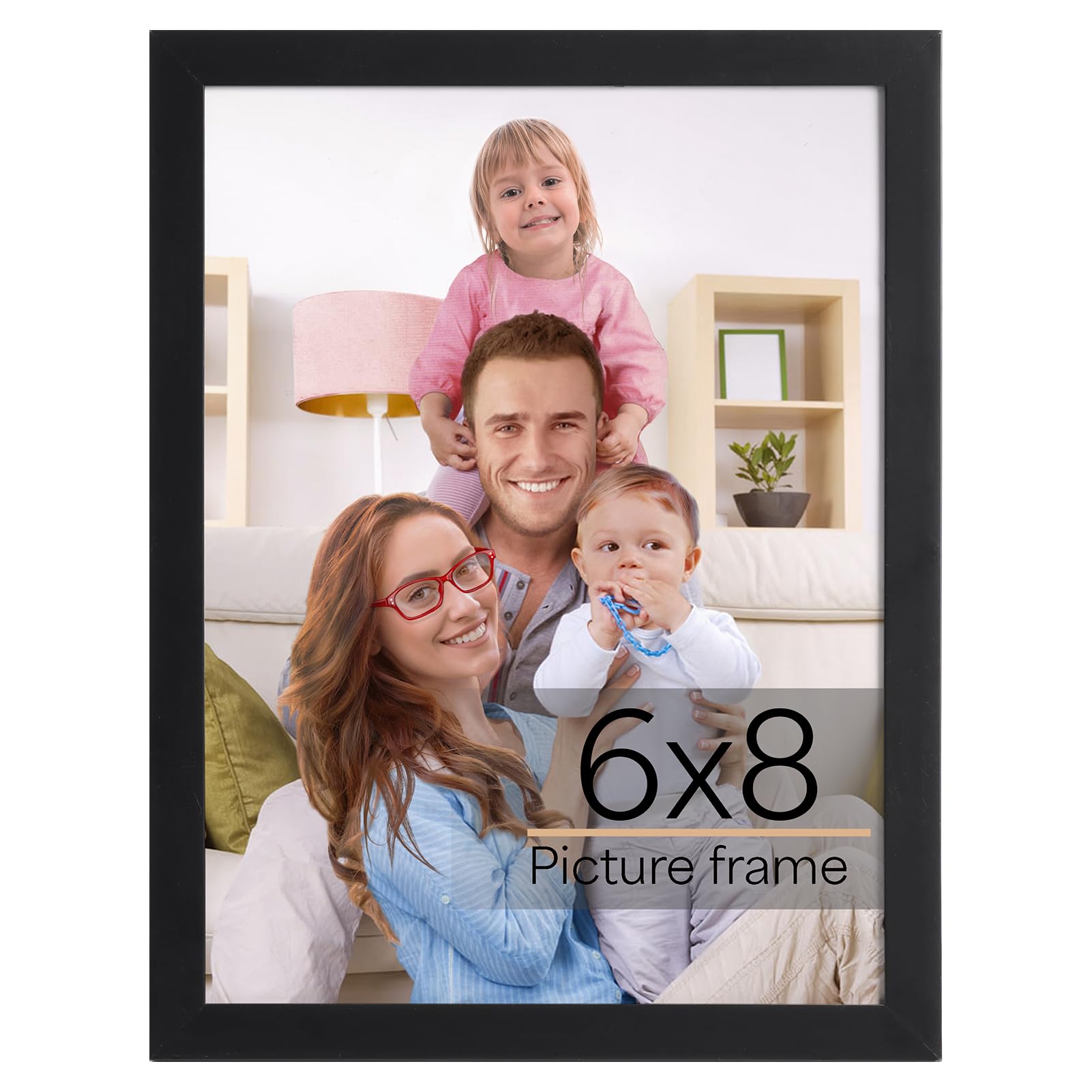Photo 1 of Giftgarden 6x8 Picture Frame Black, 6 by 8 Thin Photo Frame for Wall Tabletop Display, Single