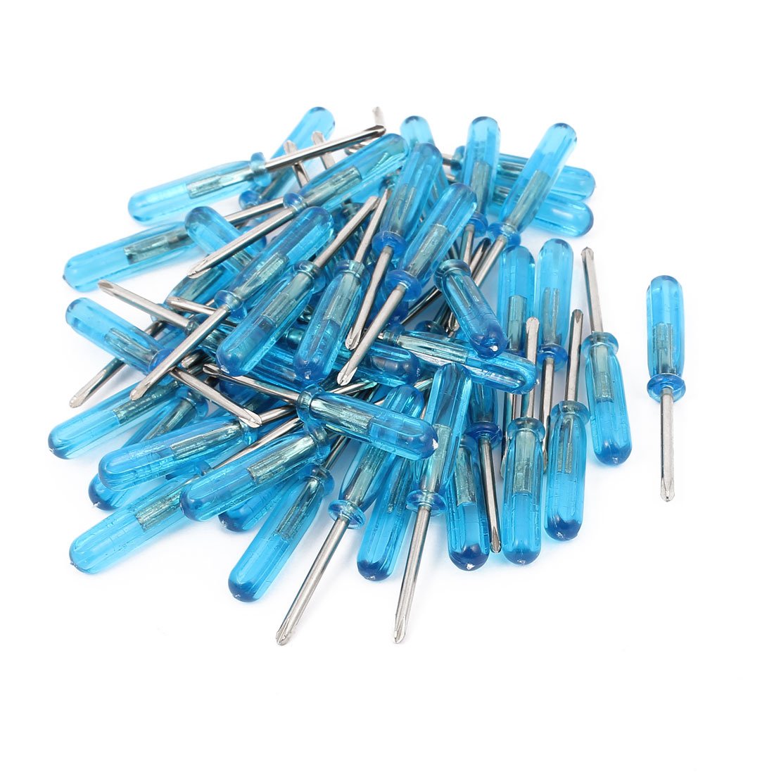 sourcingmap 2mm Bit 45mm Length Plastic Handle Cross Head Phillips Screwdriver 50pcs