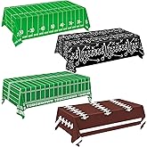 Draupnir 4 PCS Football Party Decorations, Disposable Football Tablecloth, Plastic Touchdown Table Cover for Football Theme Birthday Party Game Day Tailgate Decorations 54 X 108Inch