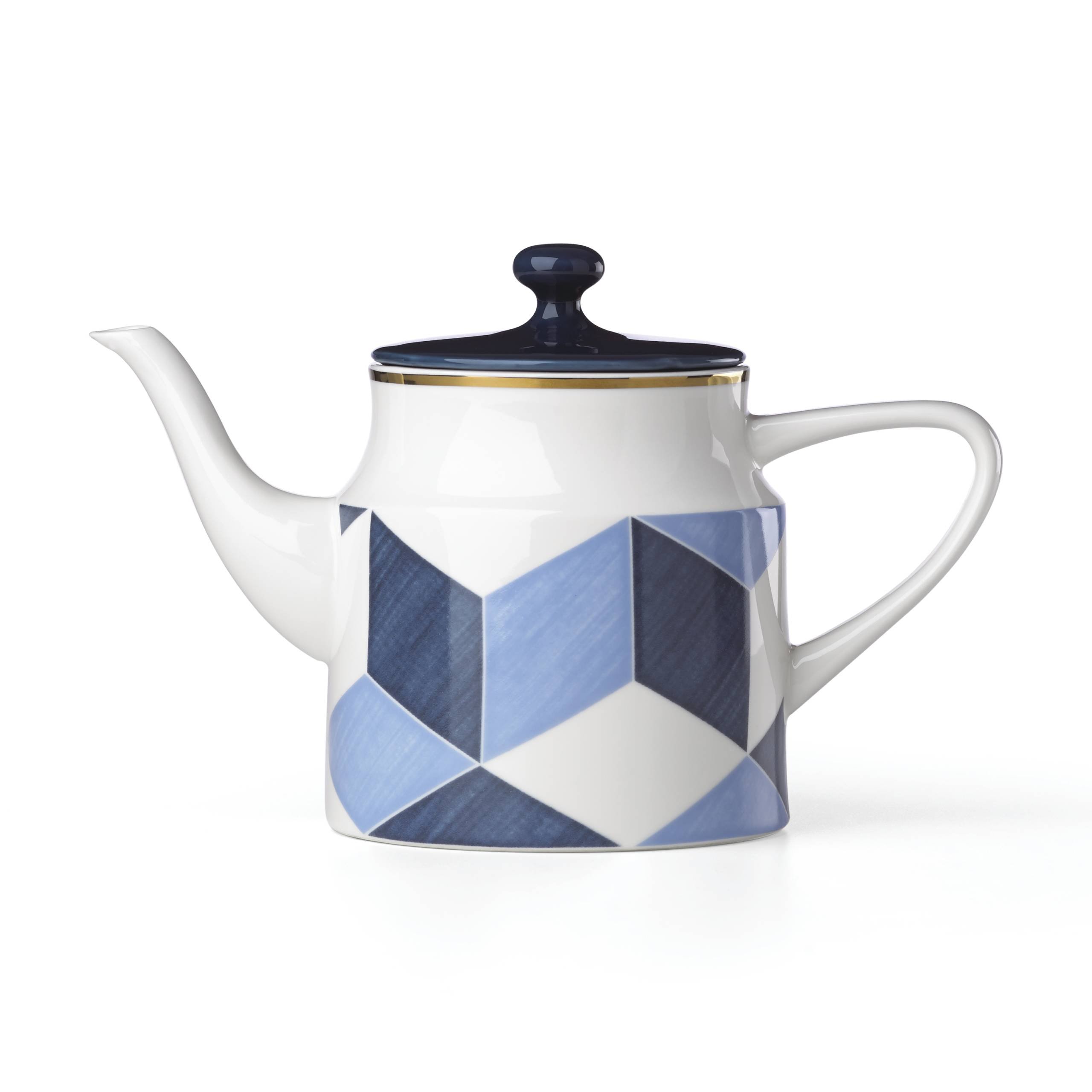 Luca Andrisani Blue Azzurro Colorblock Teapot by Lenox