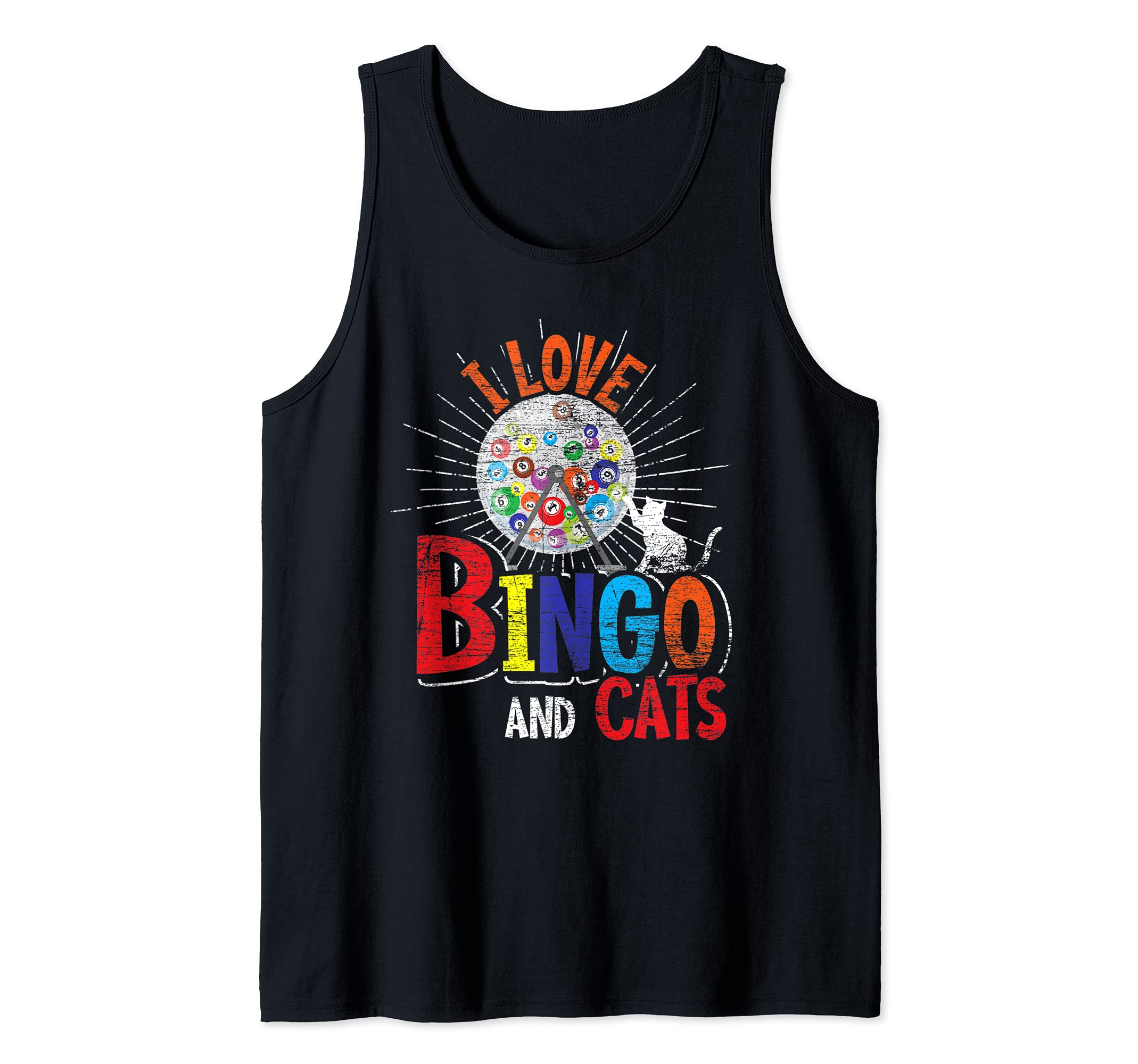 I Love Bingo And Cats Funny Pet Owner Cat Lover Gift Bingo Tank Top