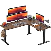 BEXEVUE 63"x55" L Shaped Standing Desk, Reversible Sit Stand Desk, Electric Height Adjustable Long Desk, Corner Standing Desk