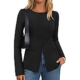 ZESICA Womens Business Casual Blazers Fall Long Sleeve Button Suit Jackets Office Work Outfits Fitted Blazer Clothes 2026