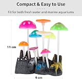 Uniclife Glowing Effect Artificial Mushroom Aquarium Decor 10x6x10 cm view 5