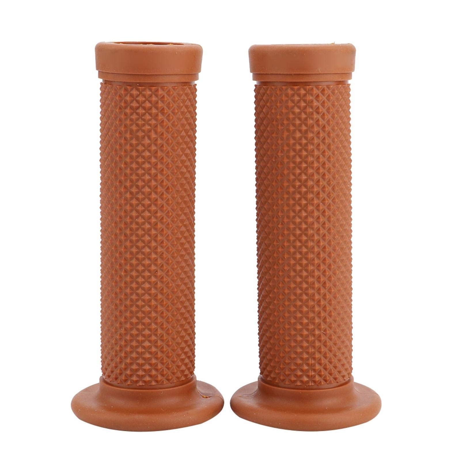 KIMISS 2Pcs 22mm Universal Vintage Motorcycle Handlebar Grips Star Decor Handle Bar Ends(BROWN)//motorcycle grips handlebar brown 22mm