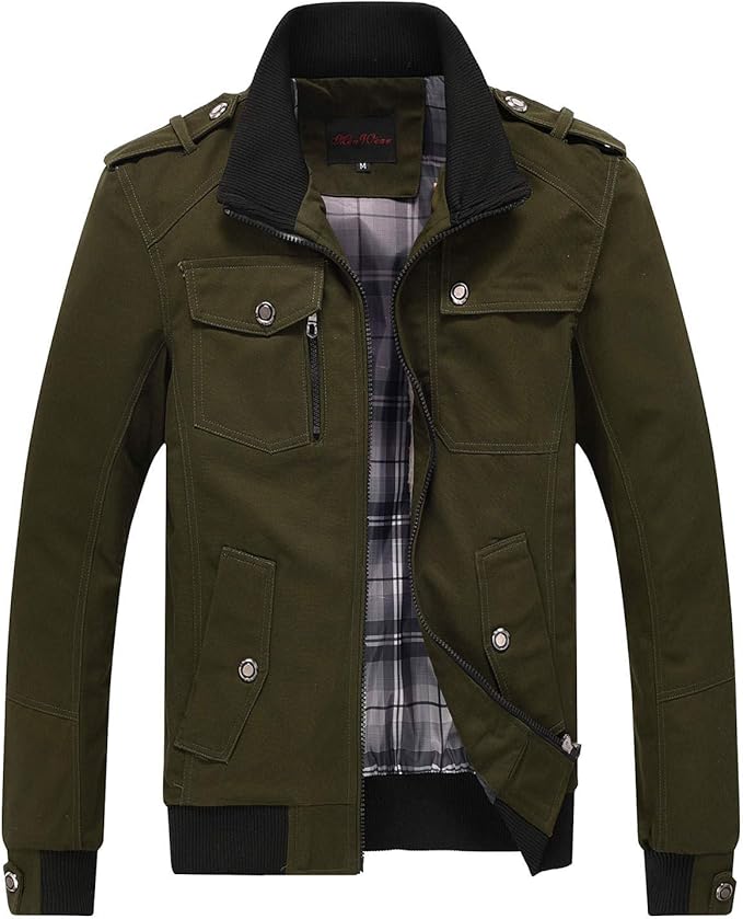 Men's Cotton Lightweight Jacket All Season Casual Outerwear Daily Wear