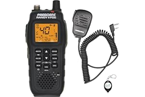 LUMINTRAIL President Electronics Randy II FCC - First FCC Approved AM/FM Handheld CB Radio, Weather Radio, Portable CB Radio, Bundle with Speaker Microphone and Keychain