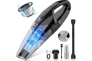 BSRCO Handheld Vacuum Cordless Rechargeable, LED Light, 1.65 Pounds Car Vacuums Light Weight, Dust Busters Cordless Rechargeable with Washable Filter, USB Charge, Car Vacuum Cordless