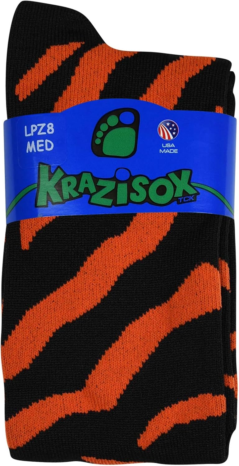 TCK Sports Krazisox Zebra Stripe Socks: Clothing