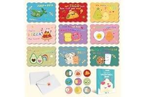 WENHUI 36 Pack Gold Foil Valentines Day Cards for Kids School - 4.7x3.2in Valentine's Cards, 9 Unique Designs Cards for Kids Classroom with Envelopes &Stickers, Valentine's Gifts for Boys, Girls &Teachers