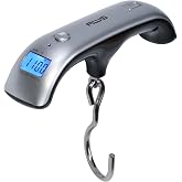 American Weigh Scales Digital Hanging Luggage Scale for Traveling or Weighing Suitcases, Backlit LCD Screen 110lbs x 0.2lbs, LS-110