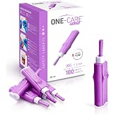 ONE-CARE Plus Safety Lancets, 30G x 1.5mm, Contact-Activated, 100 Count | Gentle Fingerstick Glucose Testing, Preloaded &amp; Ready-To-Use, Retractable, Compact Size, Easy Twist-Off Cap