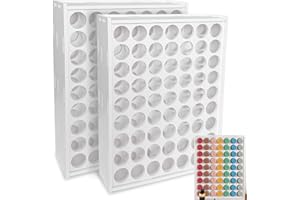 Anmboor Paint Organizer, 2 pcs 63 Holes Acrylic Paint Organizer, Craft Storage And Apple Barrel Vertical Storage, For 2oz Craft Paints, Wall-Mounted