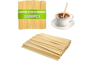 LAGINCIG 1000PCS Coffee Stirrers Bamboo Coffee Stir Sticks Disposable Hot Drink Beverage Stirring Swizzle Stir Sticks For Coffee Milk Juice Cocktail Chocolate For Party Bar 5.5 Inch Square