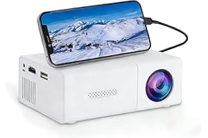 Portable Mini Projector, Screen Projectors with Built-In Speakers, Outdoor/Indoor Movie Projector, Support Phone or Laptop Co