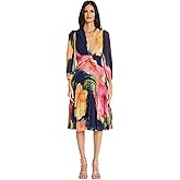 Maggy London Womens Long Sleeve Chiffon Empire Waist Dress for Women | Semi Formal Wedding Guest Dresses for Women