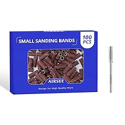 AIRSEE 100pcs Small Sanding Bands Nail Drill Bits