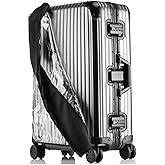 Linpr Transparent PVC Suitcase Cover, No Disassembly Required Clear Luggage Protector Suitcase Cover