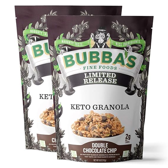Amazon Com Bubba S Fine Foods Keto Granola Double Chocolate Chip Pack Of 2