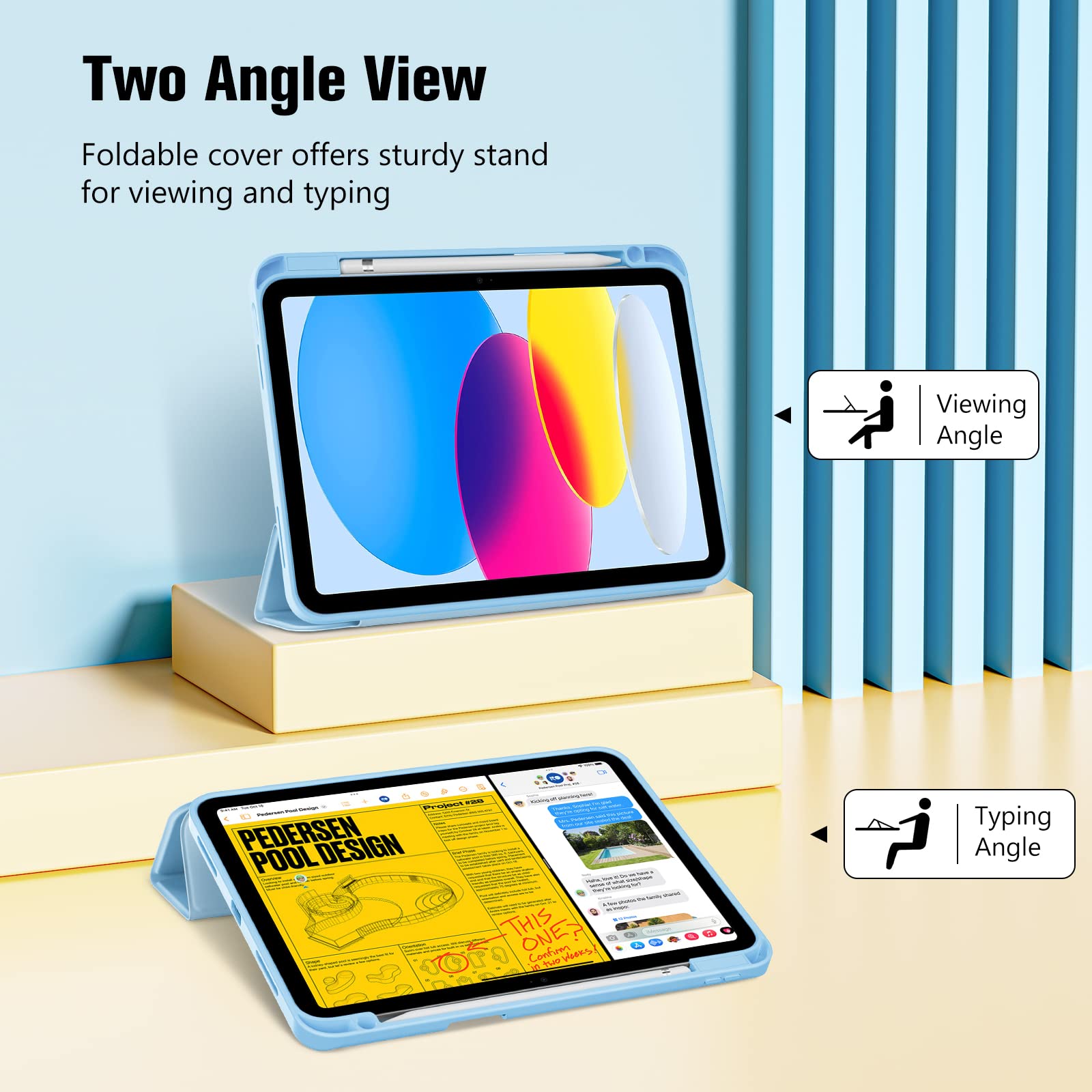 ProCase iPad 11th/10th Gen Case with Pencil Holder, Hybrid Cover | Supports Touch ID | Auto Wake/Sleep | Soft TPU Back | Compatible with iPad (A16) 11