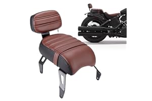Aferrizu Motorcycle seat, Passenger Seat Backrest, Compatible with Indian Scout Bobber 2018-2023 Replace OEM Number: 2882853-VBA (Brown)