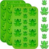 Tessco 3 Pieces Silicone Frog Chocolate Mold Halloween Candy Frog Shaped Mold Passover Jelly Ice Tray Fun 10 Gummy Animal Mol