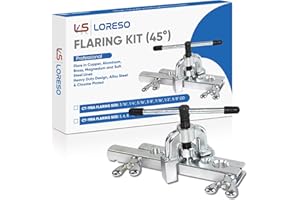 LSR LORESO LORESO Brake Line & HVAC Flaring Tool Set - 45 Degree Flares on 3/16"-5/8” Copper, Aluminum, Brass & Soft Steel Lines, Brake & Refrigerator Tool Line Flaring Set