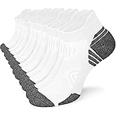 Cushioned Cotton Ankle Compression Socks for Men Women 6 Pairs Wicking Low Cut Arch Support Plantar Fasciitis Socks