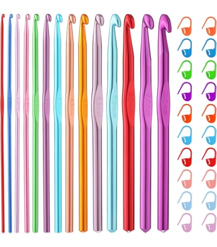 Lot De 7 Grands Crochets Géants Coopay - Tailles 6,5mm à 15mm Pour Laine Épaisse, Tricot Et Projets Grosses Mailles