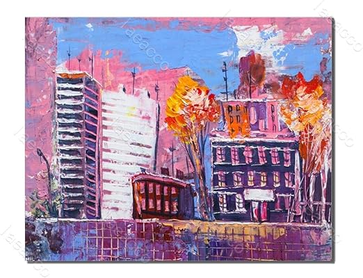 N / A Abstrakte Leinwand Malerei Nordische Wandkunst Moderne Stadt