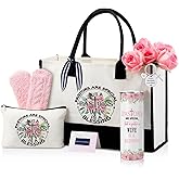 Geiserailie 8 Pcs Christian Pastor Wife Appreciation Gifts for Women Including Large Tote Bag Cosmetic Bags Tumbler Cup Plush Socks Metal Keychain Card and Envelope for Pastor's Wife Thank You Gifts