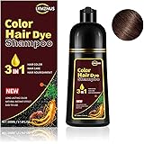 lymznus Dark Brown Hair Dye Shampoo for Gray Hair, Instant Brown Hair Color Shampoo for Men & Women, Herbal Brown Hair Dye Sh