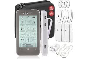 Massage Therapy Concepts Deluxe TENS Unit Muscle Stimulator & Accessories - Non-Invasive EMS Machine for Neck & Back Pain Relief, Sciatica - Electrotherapy with 12 Modes & 20 Intensity Levels