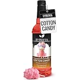 Syruvia Cotton Candy Syrup, Naturally Flavored Syrup for Specialty Drinks, Lemonades, Iced Teas, and Desserts &ndash; 25.4 fl oz