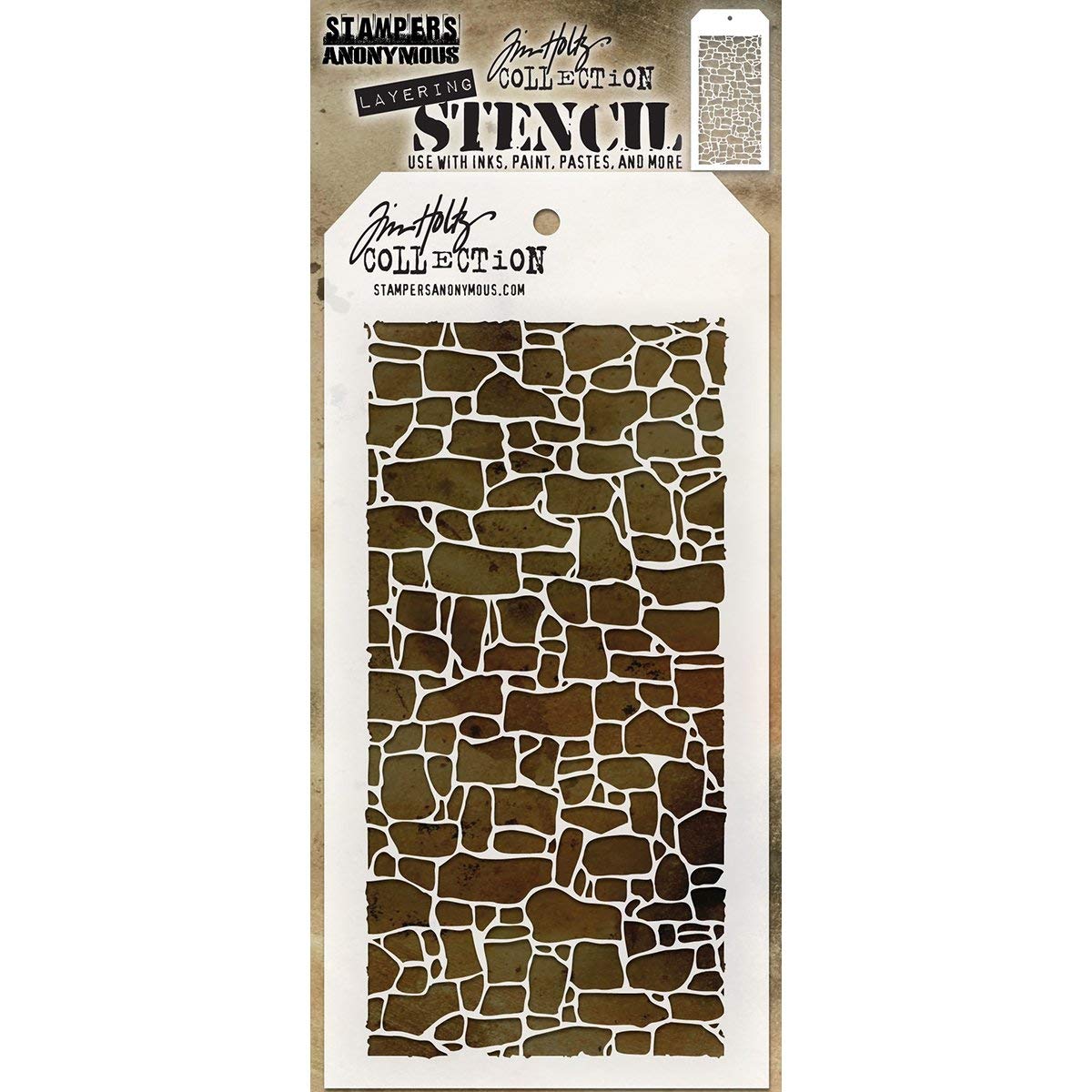 Art Gone Wild AGTHS086 Tim Holtz Stone Stencil, Synthetic Material, 28.4 x 11.4 x 0.1 cm